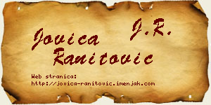 Jovica Ranitović vizit kartica